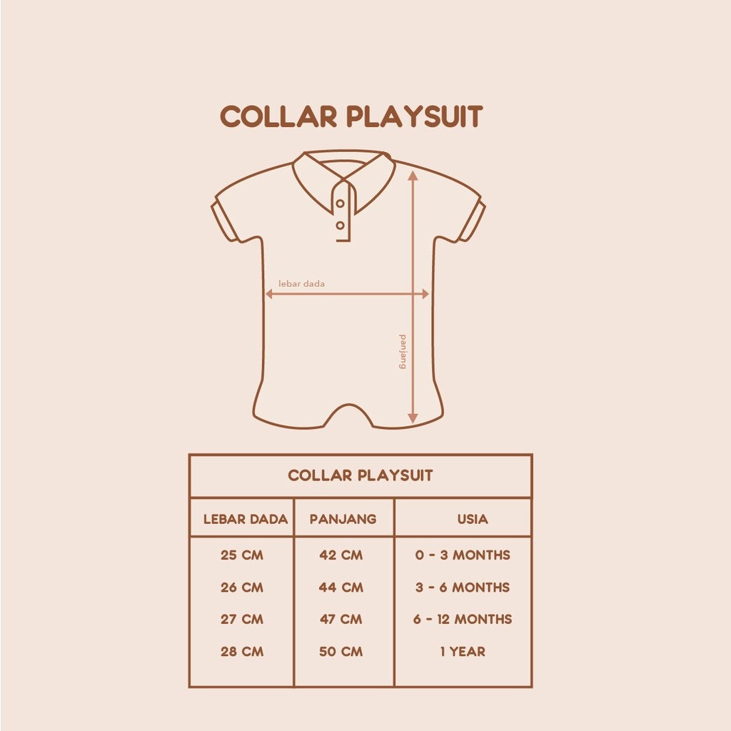 Polo Shirt Bayi - Collar Playsuit (0-1 Tahun)