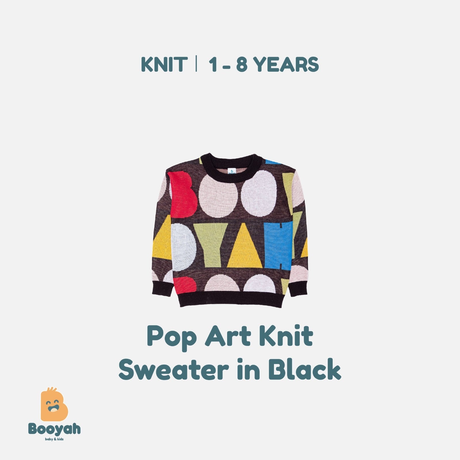 Booyah Baby & Kids Pop Art Knit Sweater in Black