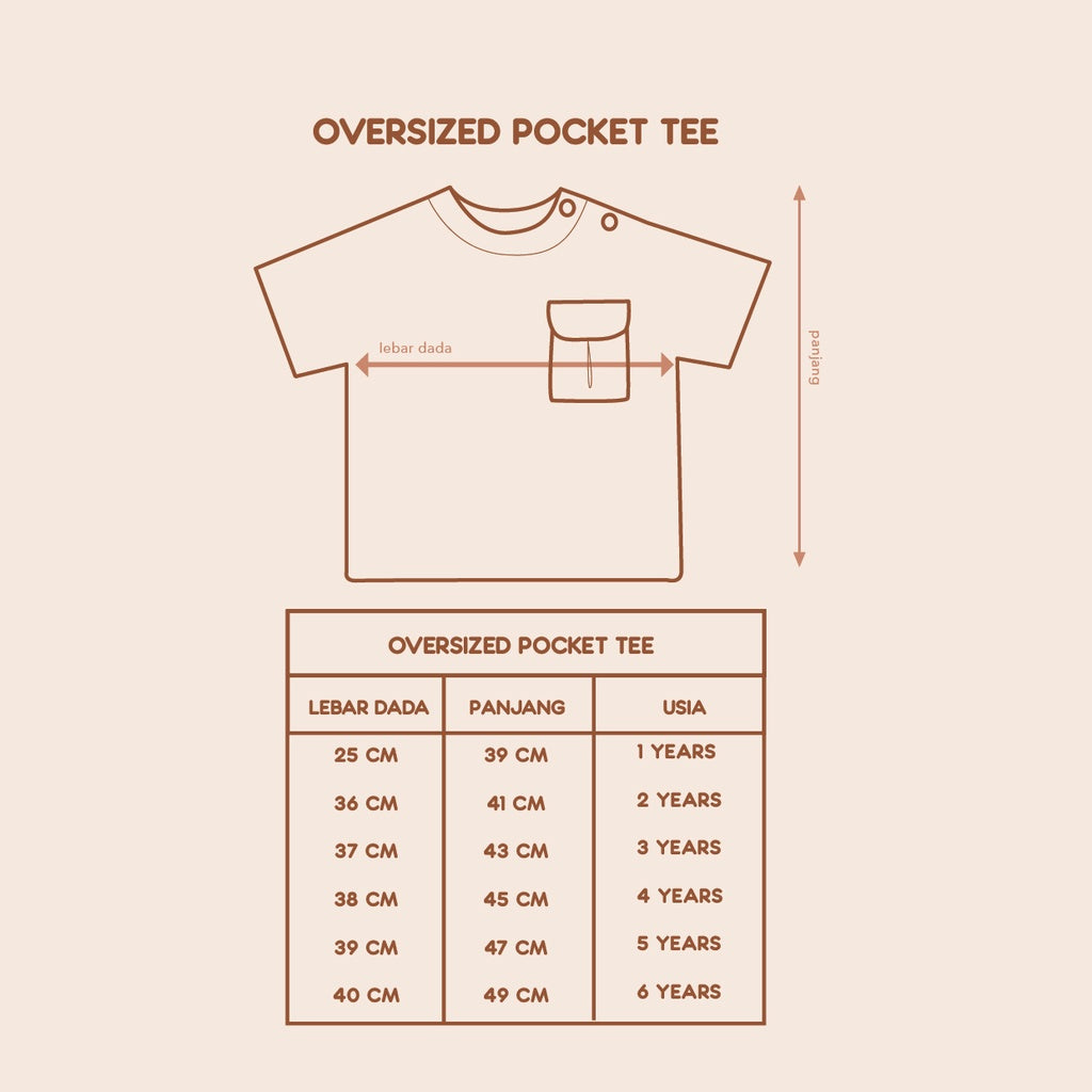 Baju Anak - Oversized Pocket Tee (1-6Y)