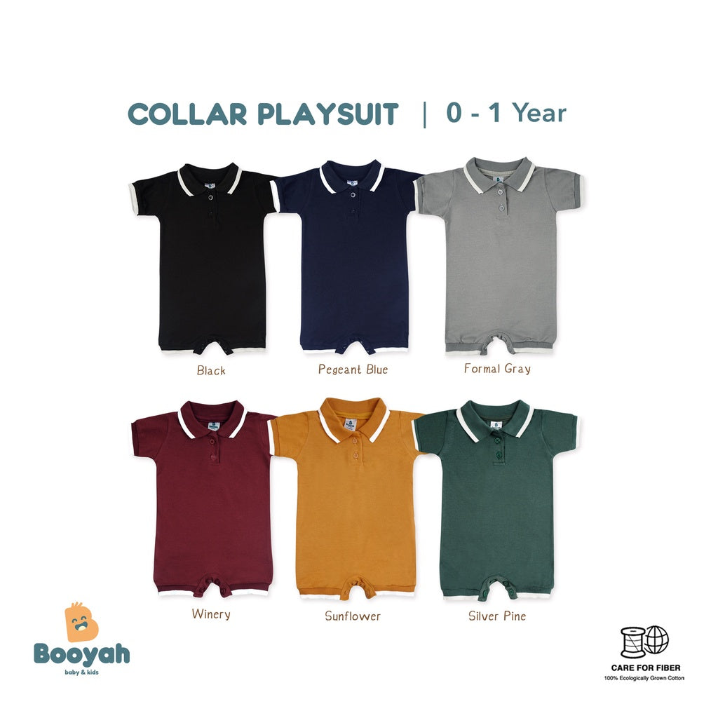 Polo Shirt Bayi - Collar Playsuit (0-1 Tahun)