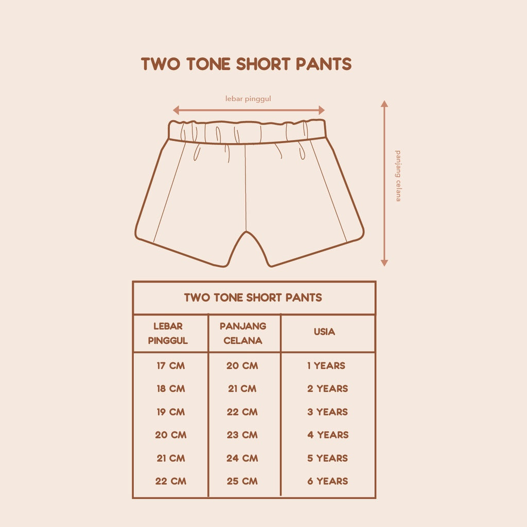 Celana Anak - Two Tone Short Pants (1-6 Tahun)