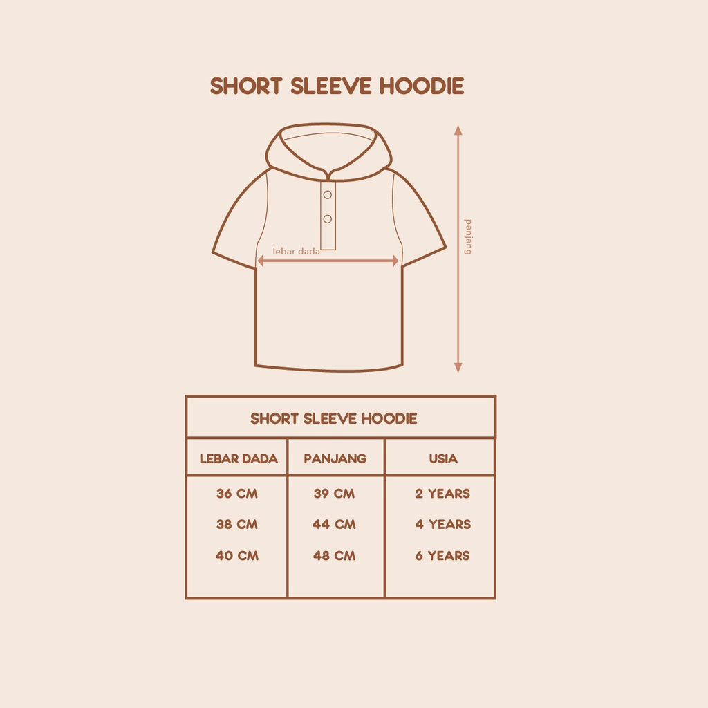 Baju Anak - Short Sleeve Hoodie (2-6 Tahun)