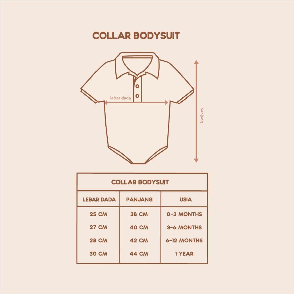 Polo Shirt Bayi - Collar Bodysuit (0-1 Tahun)
