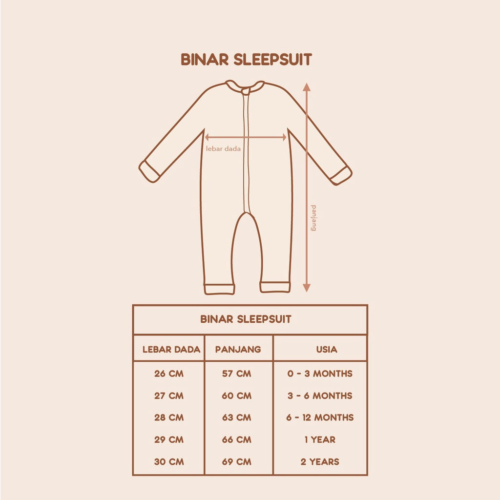 Piyama Anak - Binar Sleepsuit  (0-2 Tahun)