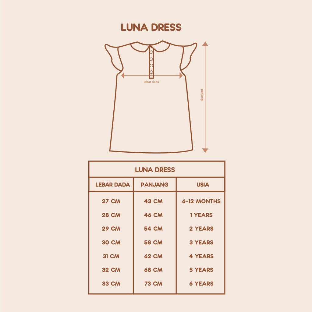 Dress Anak - Luna Dress (6 Bulan - 6 Tahun) A