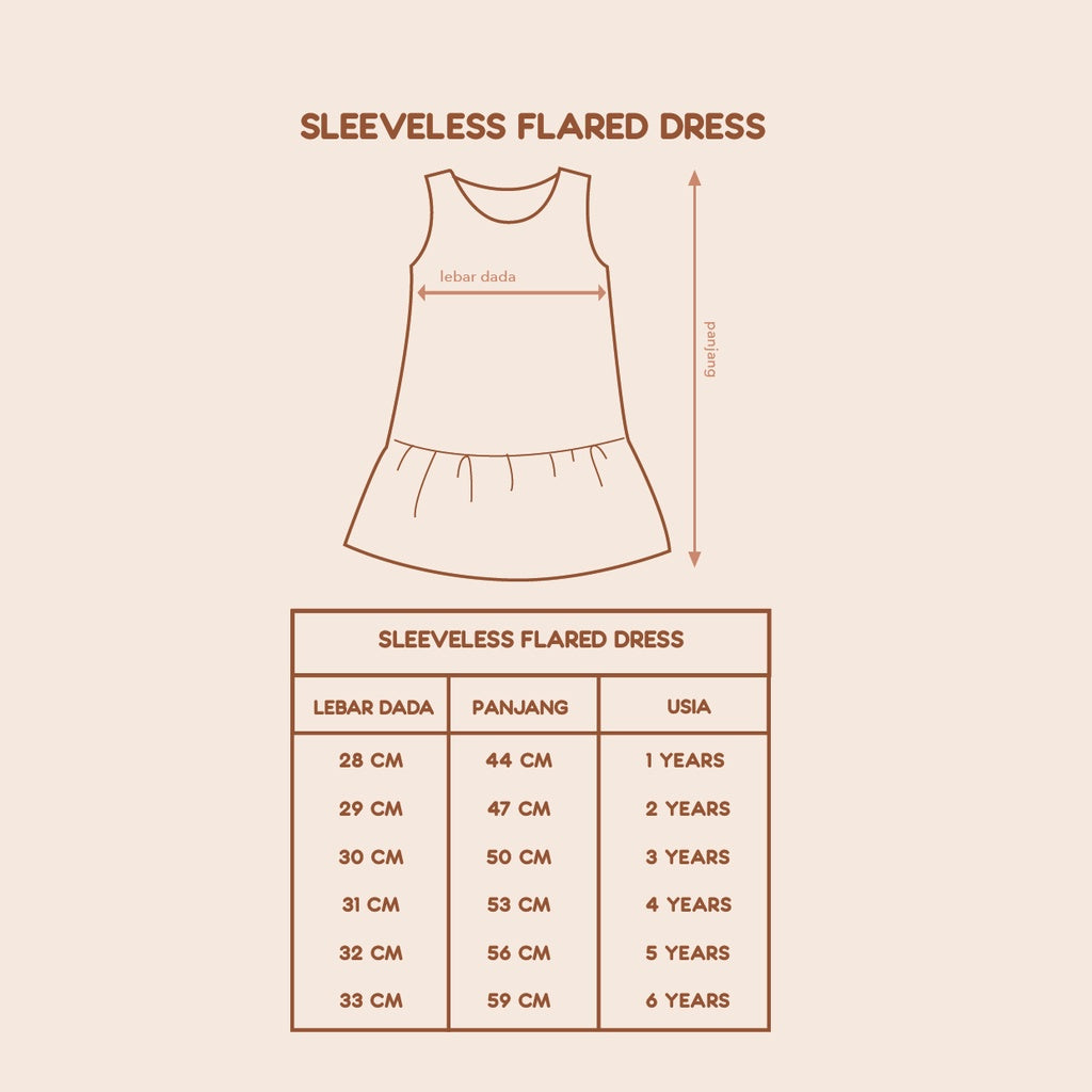 Dress Anak - Sleeveless Flared Dress (1-6 Tahun)