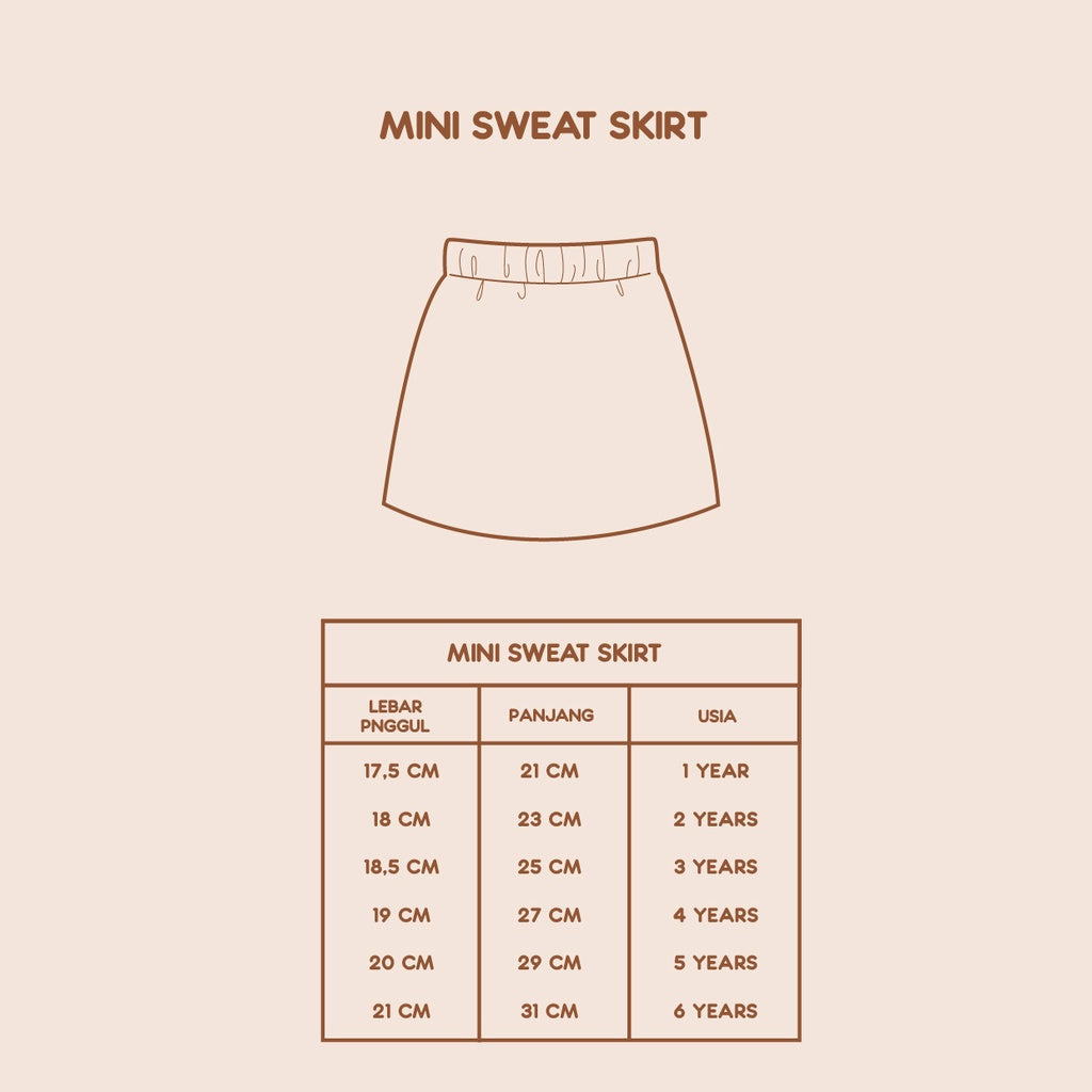 Rok Anak Perempuan - Mini Sweat Skirt (1-6 Tahun)