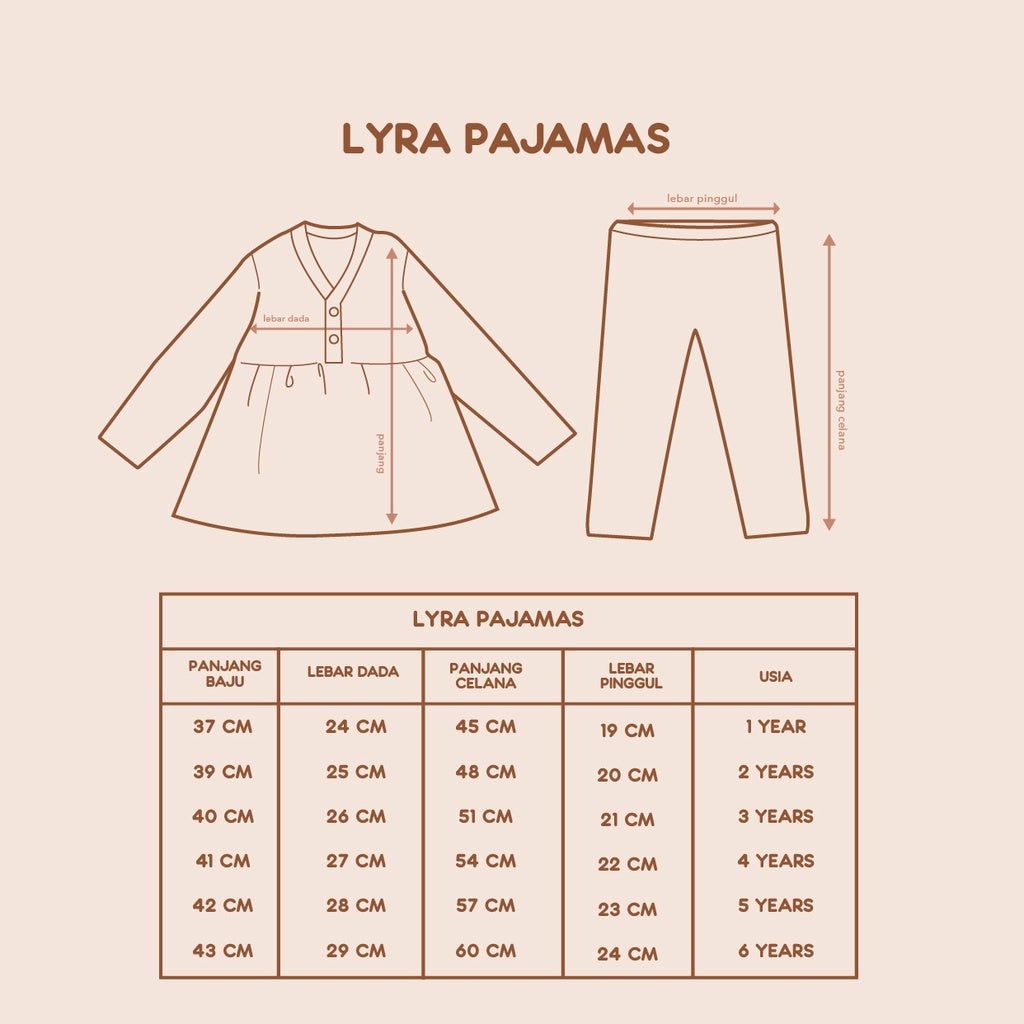 Piyama Anak - Lyra Pajamas (1-6 Tahun)